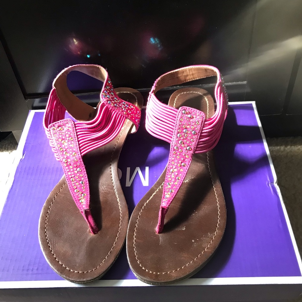 Bakers pink rhinestone wedge sandals | 5